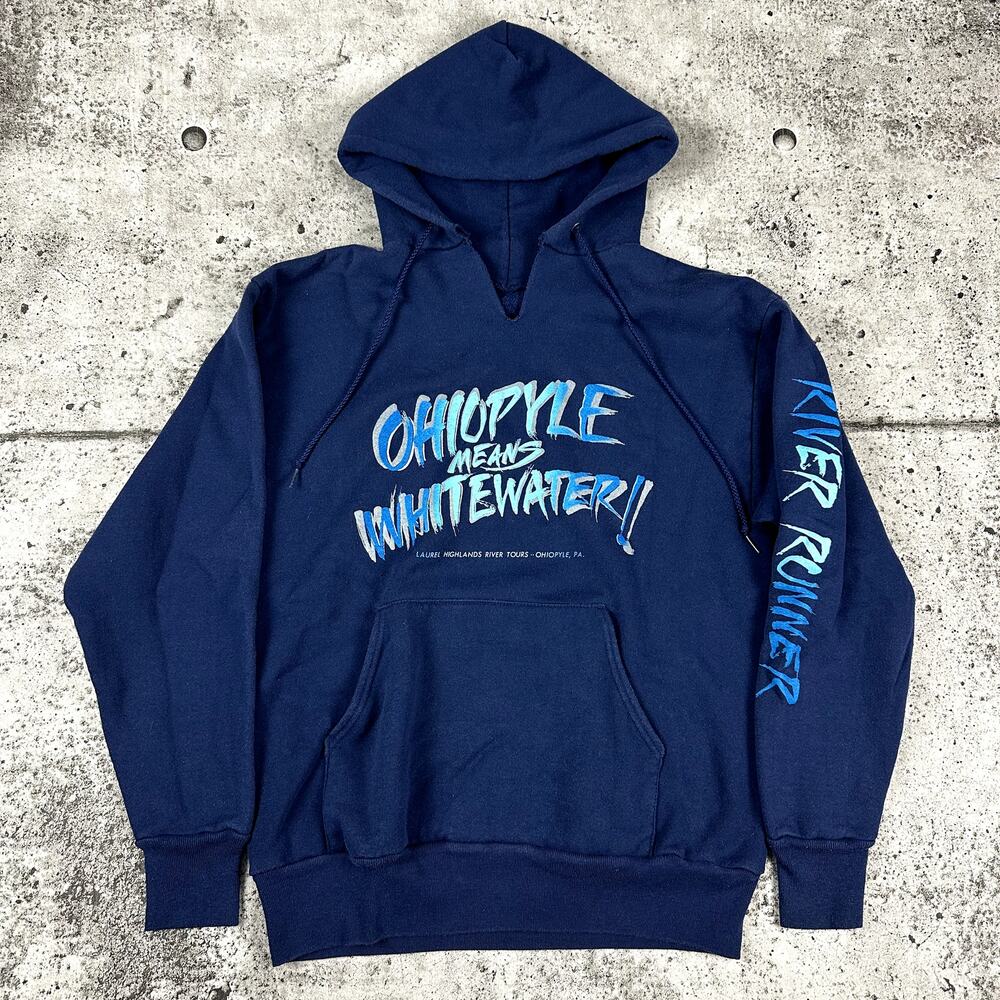 Vintage Ohiopyle Whitewater Hoodie 80s Size Medium (21.527)
